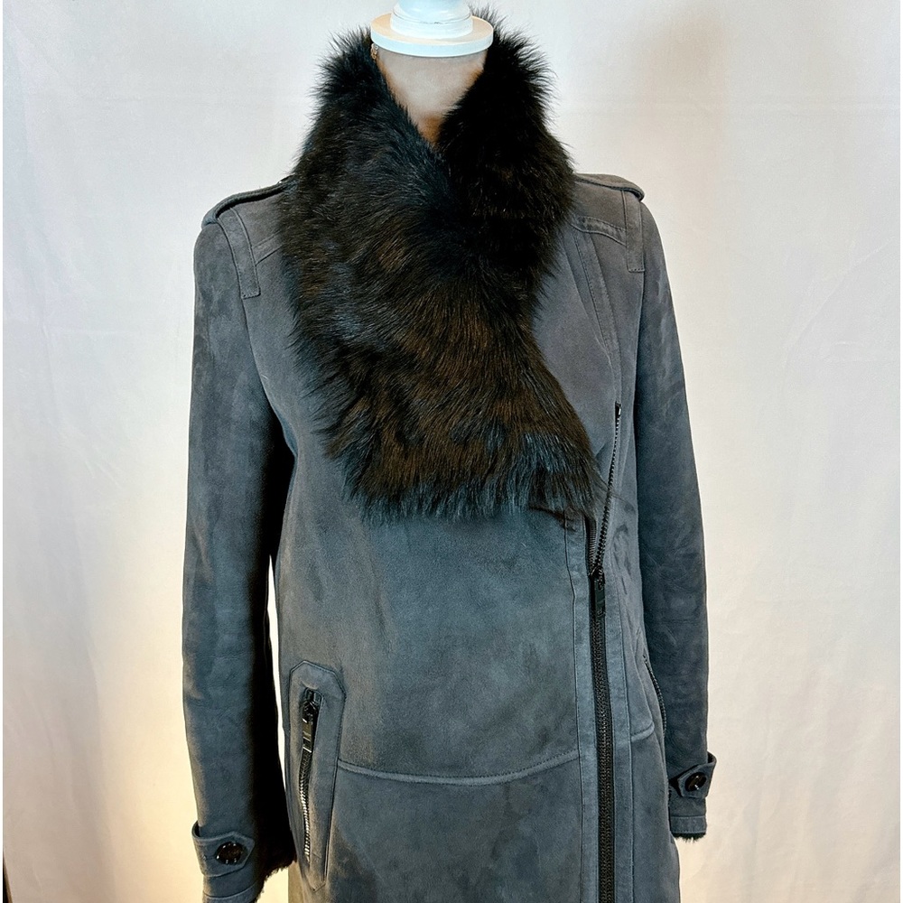 Burberry Shearling Lamb Women Knee Length Coat